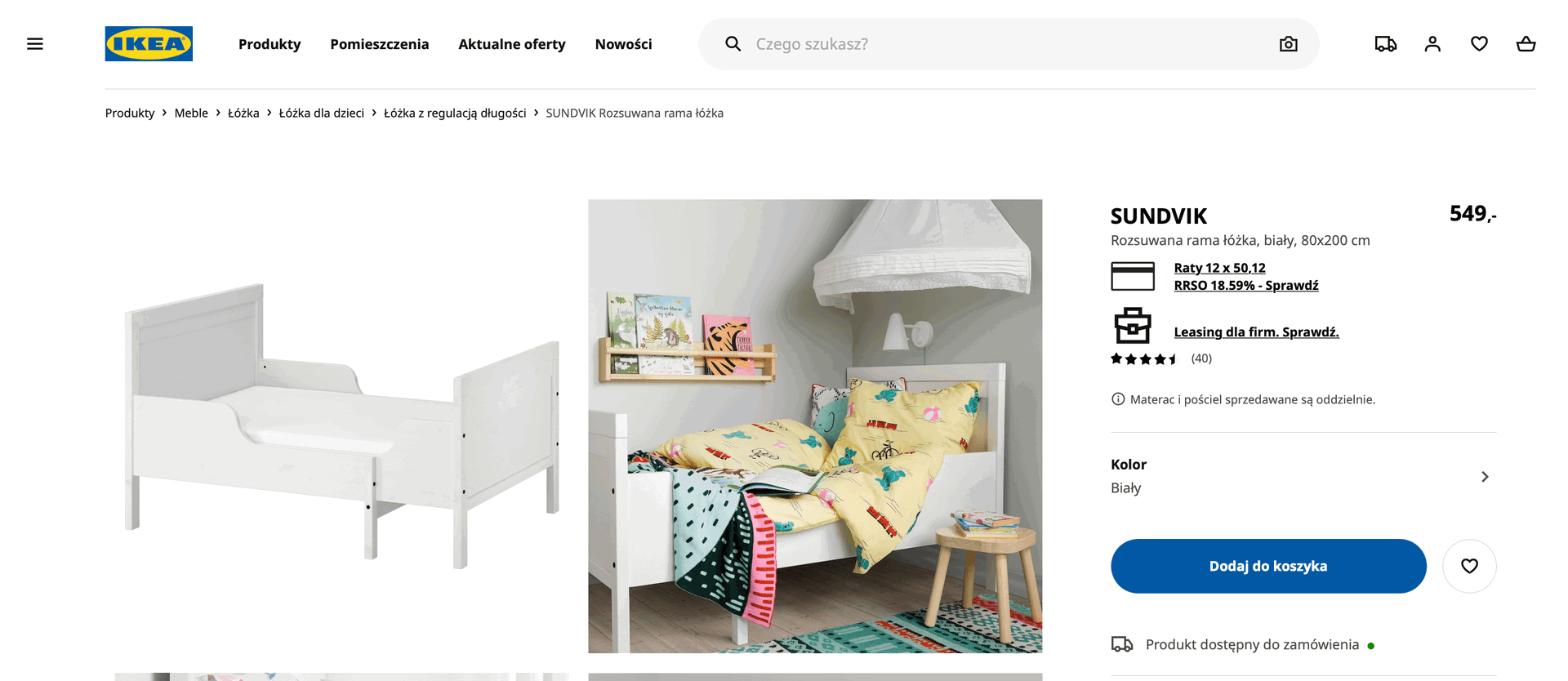 Łóżeczko rosnące - IKEA