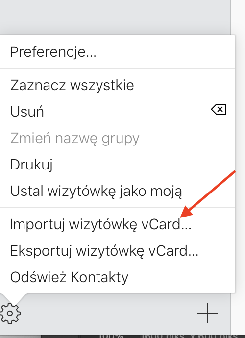 Import kontaktów do iCloud