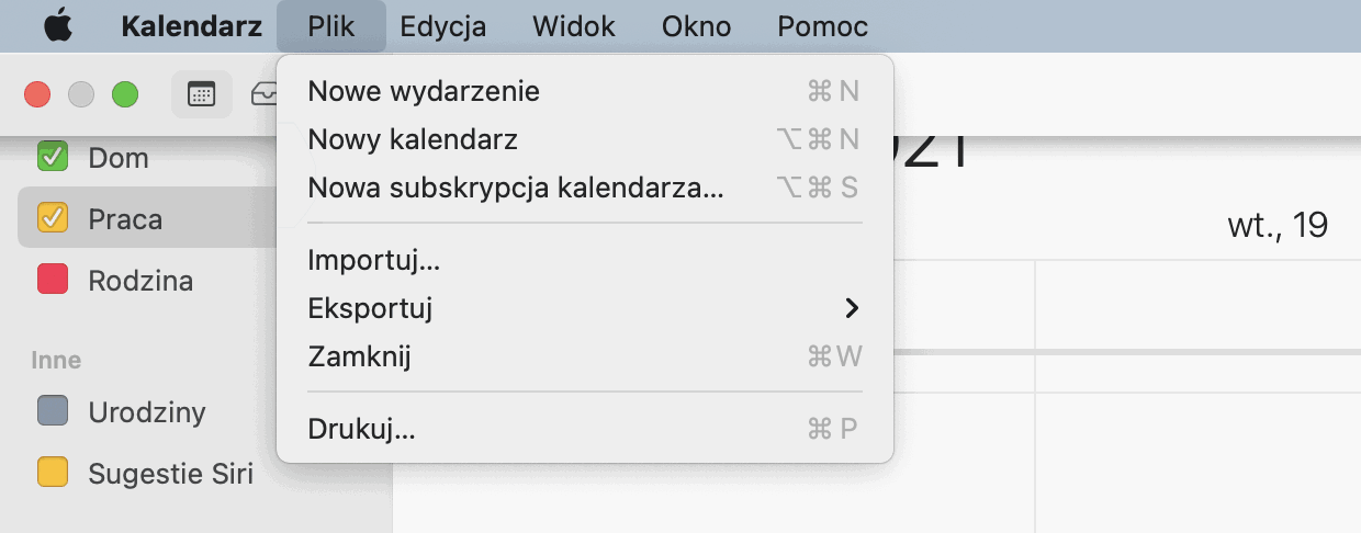 Import kalendarza do MacOS
