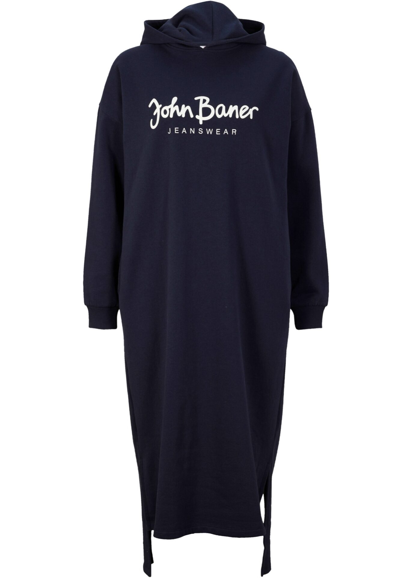 Modne sukienki dresowe Długa sukienka dresowa z napisem