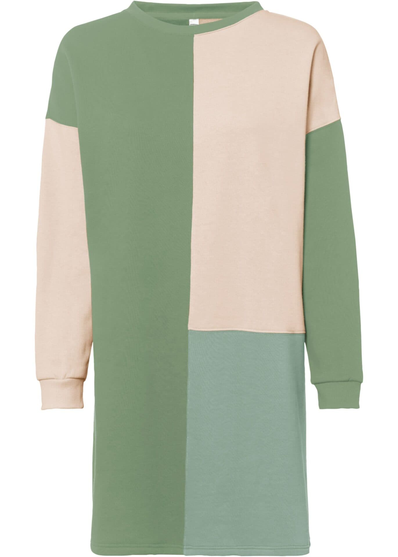 Modne sukienki dresowe Sukienka dresowa w asymetryczne kwadraty