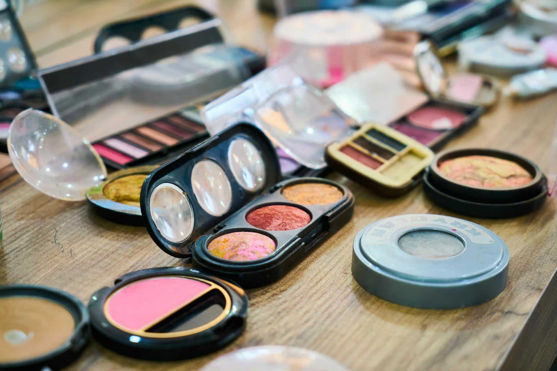 a group of makeup products on a table