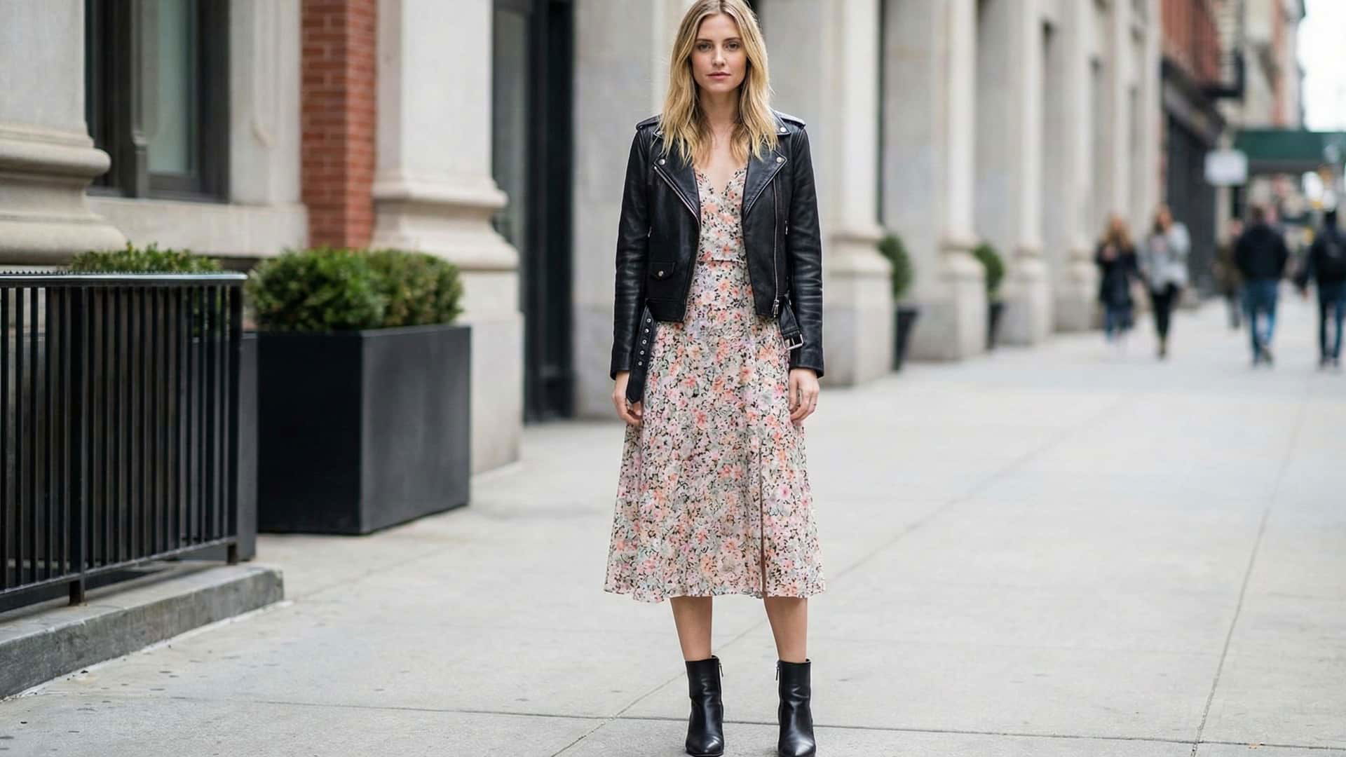 Sukienki w kwiaty na wczesną wiosnę. Jak je stylizować, gdy rano wciąż bywa zimno?