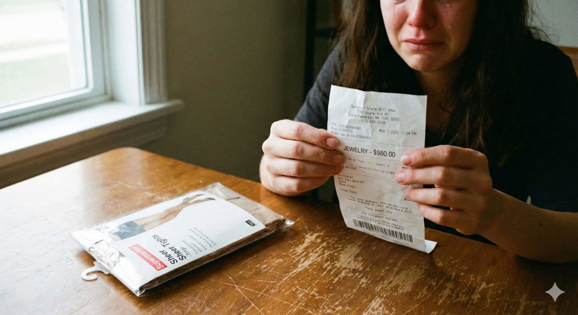 Znalazłam w kieszeni męża paragon na złotą bransoletkę, a na Walentynki dostałam rajstopy.